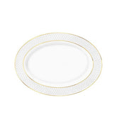 Wilmax Ovales Porzellan-Servierplatte mit Goldrand, 35 x 25 cm, WL-880102117/A